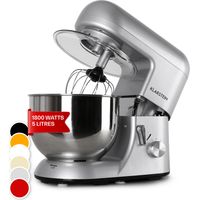 Klarstein Stand Mixer, 5L Food Mixer for Baking with Bowl, 2000W Cake Mixer w/ Beater, Dough Hook, Whisk & Mixing Bowl, 6 Speed Planetary Rotation Kitchen Maker, Electric Mixer for Baking Bread Pastry