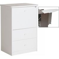 Schrank mit Bügelbrett Weiße Melaminholzschubladen cm 44x57xH.89