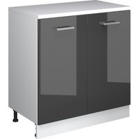 Armoire d'extension Rion, Anthracite Haute brillance/Blanc, 80x46cm sans pente avec 2 portes, Vicco