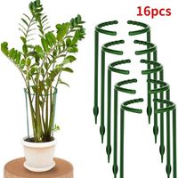 (14 cm - 4 pièces) Support à plantes en plastique pour fleurs, serres et compositions florales - Support de fixation pour tiges de jardin