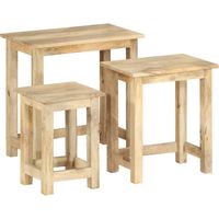 Lot de 3 Tables gigognes,Tables Basses gigognes pour Salon Bois solide de manguier -31047
