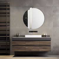 Specchio moderno 80 cm con decori foglia argento e effetto marmo nero - KEVIN