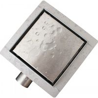 BERNSTEIN - Caniveau de douche T02 en acier inoxydable pour douche - drain de douche inclus - 15x15x6,7cm (HxLxP)