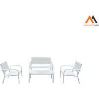 SET GIARDINO EFFETTO POLYWOOD 'ARBUS' colore bianco