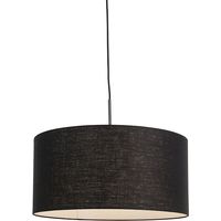 Moderne Hängelampe schwarz mit schwarzem Schirm 50 cm - Combi 1