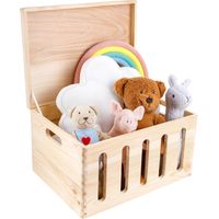 Coffre Boîte De Rangement Jouets en Bois 40 x 30 x 24 Cm