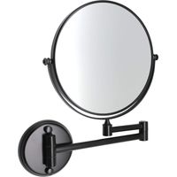 Specchio da trucco a parete, specchio da parete ingranditore illuminato, specchio da parete bifacciale 1X / 10X, specchio cosmetico girevole a 360°