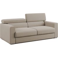 Dylan Canapé avec pouf amovible en tissu effet coton imperméable T13 188 cm beige