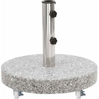 Vidaxl – Socle de parasol en granit 30 kg – Base ronde stable avec roulettes – Adaptateur pour mâts 38/48 mm – Idéal pour extérieur