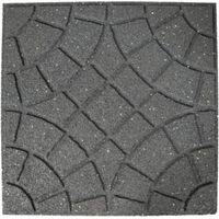 Dalle Terrasse Grise 45x45 cm - Aspect Pavé en Caoutchouc - Résistante et Durable - D-Work