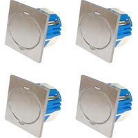 Lot de 4 prises 16A 2P+T finition alu brossé - IP44 avec boîte d'installation - Zenitech