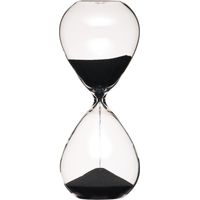 MasterClass Horloge de sand pour les œufs, Horloge de sand pour l'horloge de sable, Horloge de threeminutes, Horloge de cuisine de verre avec sand noir, 8 x 4 cm, 1 pc.