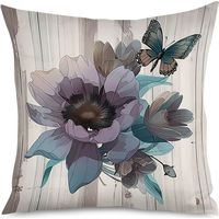 Housse de Coussin with bois blanchi et fleurs de mimosa