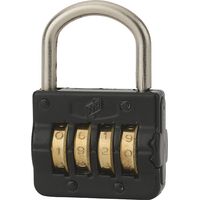 Cadenas FTH M54 à combinaison, 4 chiffres, combinaisons modifiables, base de 43mm, noir RAL 9005 - FTH