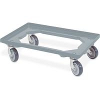 BRB Transportroller für Behälter 60x40 cm, offen, 4 Lenkrollen, 250 kg Tragkraft (grau)