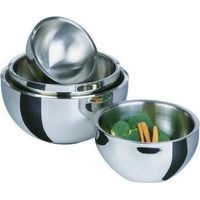 Saladier isotherme - GSW - 30 cm - Acier inoxydable - 5,50 L - Couvercle étanche - Double paroi