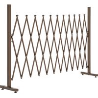 Outsunny Scherengitter Absperrgitter Scherensperre ausziehbar 35-300cm Garten Alu Braun H103,5cm