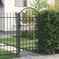 vidaXL Fence Gate ASSEN 100 x 175 cm Powder-Coated Steel Grey Lockable