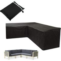 Funda impermeable para sofá esquinero, funda para muebles de jardín esquineros de exterior, resistente al polvo y a los rayos UV, tejido de poliéster 210T / 286 x 286 x 82 cm