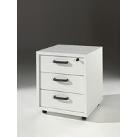 Caisson de rangement bureau 3 tiroirs coloris blanc mat Collection SOON Meublorama
