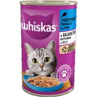 Whiskas Adult mit Thunfisch in Gelee – Nassfutter für Katzen – Dose – 24 x 400 g