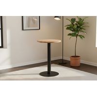 Bistrotisch massiv Akazie rund naturfarben 50 cm Säulengestell-rund schwarz EMILIO