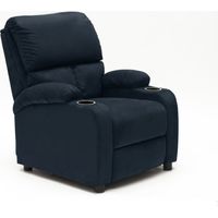 Poltrona Relax Reclinabile con Poggiapiedi in Microfibra Velluto Laura - Blu