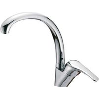 Aglaia CDF02438 Rubinetto Miscelatore per Lavello Canna Alta Orientabile Cartuccia 40 mm Ottone Cromato colore Cromato