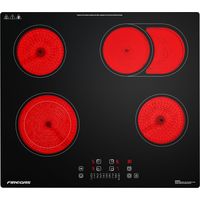 Plaque de Cuisson Vitrocéramique FIREGAS - 4 zones 7200W - L59 x P52 cm - Noir