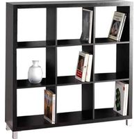 Estantería mediana kubox 3x3 acabado negro, 111 cm(alto)111 cm(ancho)29 cm(fondo)