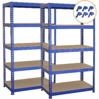 2 x T-RAX Blue Metal Racking Units 75cm x 150cm x 30cm with Free