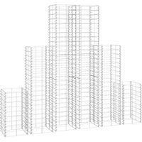 6 pcs Gabions en fil Mur en gabion Clôture de gabion galvanisé 75311