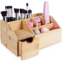 Kosmetik-Organizer, Bambus, natürliches Material, 24 x 15 x 11 cm