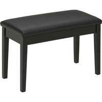 Tabouret de piano avec compartiment de rangement en bois et similicuir PU, 75 x 35 x 49 cm, noir idéal pour salon, chambre à coucher ou bureau en bois massif solide et élégant