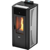 termostufa a pellet canadian stove "idro 14" bianco 13,8 kw