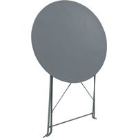 Mobilier de bistro 3 pcs Mobilier de jardin Acier Gris