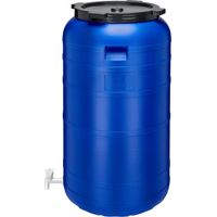 Garronda Récupérateur d'eau de Pluie Large 250 litres sans BPA avec Robinet et Couvercle Jerrican pour Jardin GD-0092, Bleu