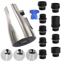 Universeller Ersatz-Küchenarmaturkopf mit 9-teiligem Adapterset, kompatibel mit Armaturen von Kohler, Moen und Delta, ausziehbarer Spültischarmatur-Brausekopf
