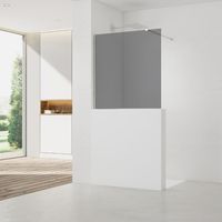 Swiss Aqua Technologies Mampara de pared 110x100cm Crystal Glass® 8 mm antical, con brazos y perfiles cromados brillantes (SATBWIS110KSPR)