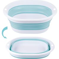 Lavabo pliable de 2,7 l, bol pliable portable, bol pliable pour le camping, la cuisine, la maison (bleu)