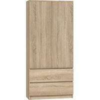 TURIN Wardrobe modern style living room bedroom Multifunctional wardrobe 2 doors + drawers Dressing room TIP-ON system