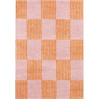 Tapis moderne orange épais doux à poils longs - 200 x 280 cm