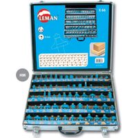 Coffret de 66 mèches défonceuse LEMAN - 42870066 - Carbure - Queue 8mm