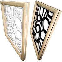 CERCHI SMALL - Modules décoratifs en bois et PVC - Dimension : 98x98 cm - Couleur : noir