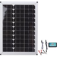 100W 18V Solar Panel Battery Charger Kit Monocrystalline Silicon Solar Panel with Dual USB Controller for Car RV Marine Boat