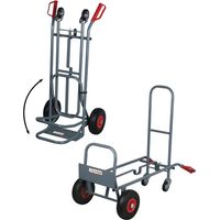 Ribimex – Diable professionnel 2 en 1 PRCD2P – Charge maxi 250 kg – 2 roues increvables Ø 260 mm – Transformable horizontal/vertical