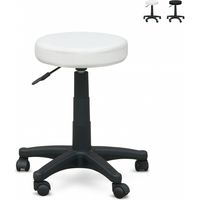 Taburete con ruedas esteticista manicura pedicura oculista tatuaje Speedy - Blanco