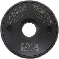 Écrou de serrage rapide SDS Clic M14,- pour toutes les meuleuses d'angle AEG, Black & Decker, Dewalt, Flex, Hitachi, Metabo, Makita, etc. (1 écrou de tension), noir