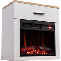 HOMAVO 14-Zoll Elektrokamin mit Heizung - 1000W - 3D Flammenfarben - inklusive Schrank