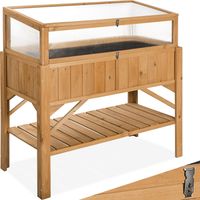 Carré potager de jardin sur pied surélevé bois pin imprégné marron